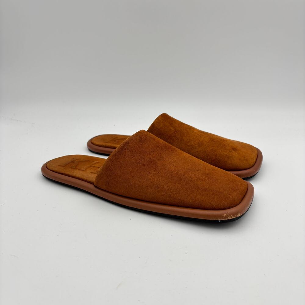 Khaite Monaco Suede Slide Slippers in Caramel Shoes Women's 39.5
